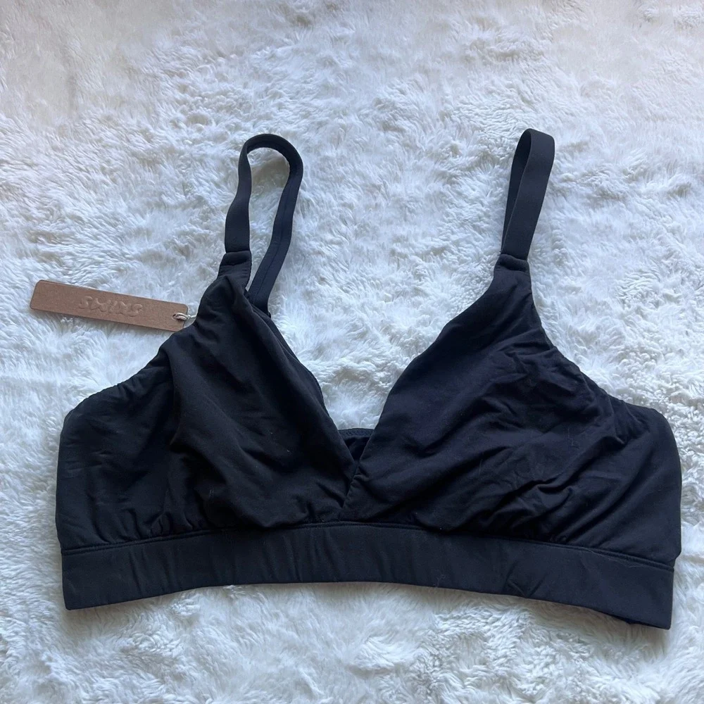 SKIMS Womens Fits Everybody Triangle Bralette Onyx Black Size 2X BR-TRI-2024 NWT